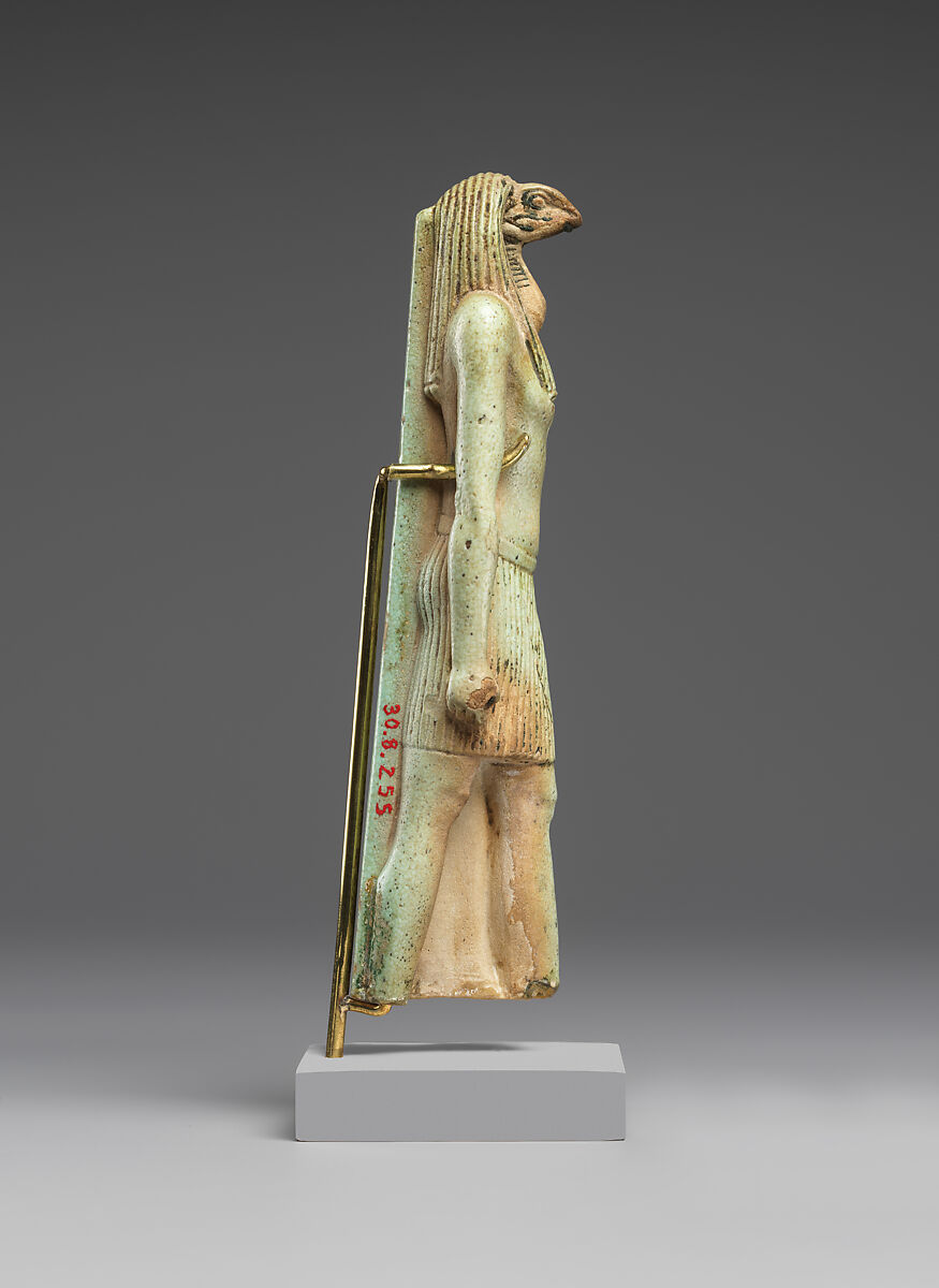 Statuette of a snake-headed deity, Faience