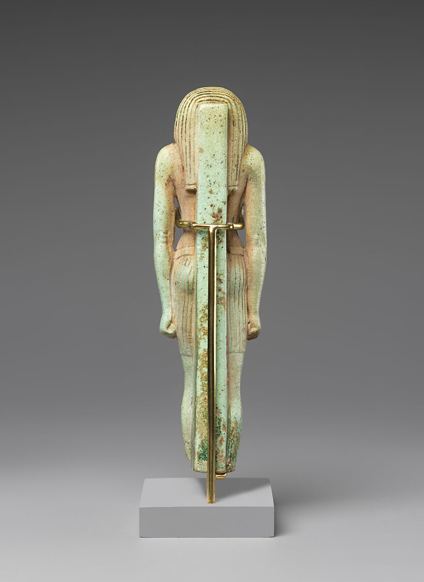 Statuette of a snake-headed deity, Faience