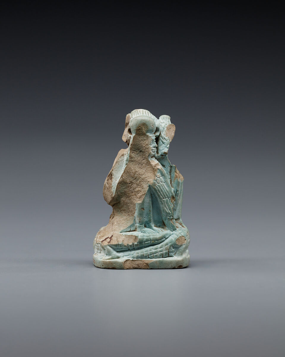 Amulet, Ptah on crocodiles, Faience