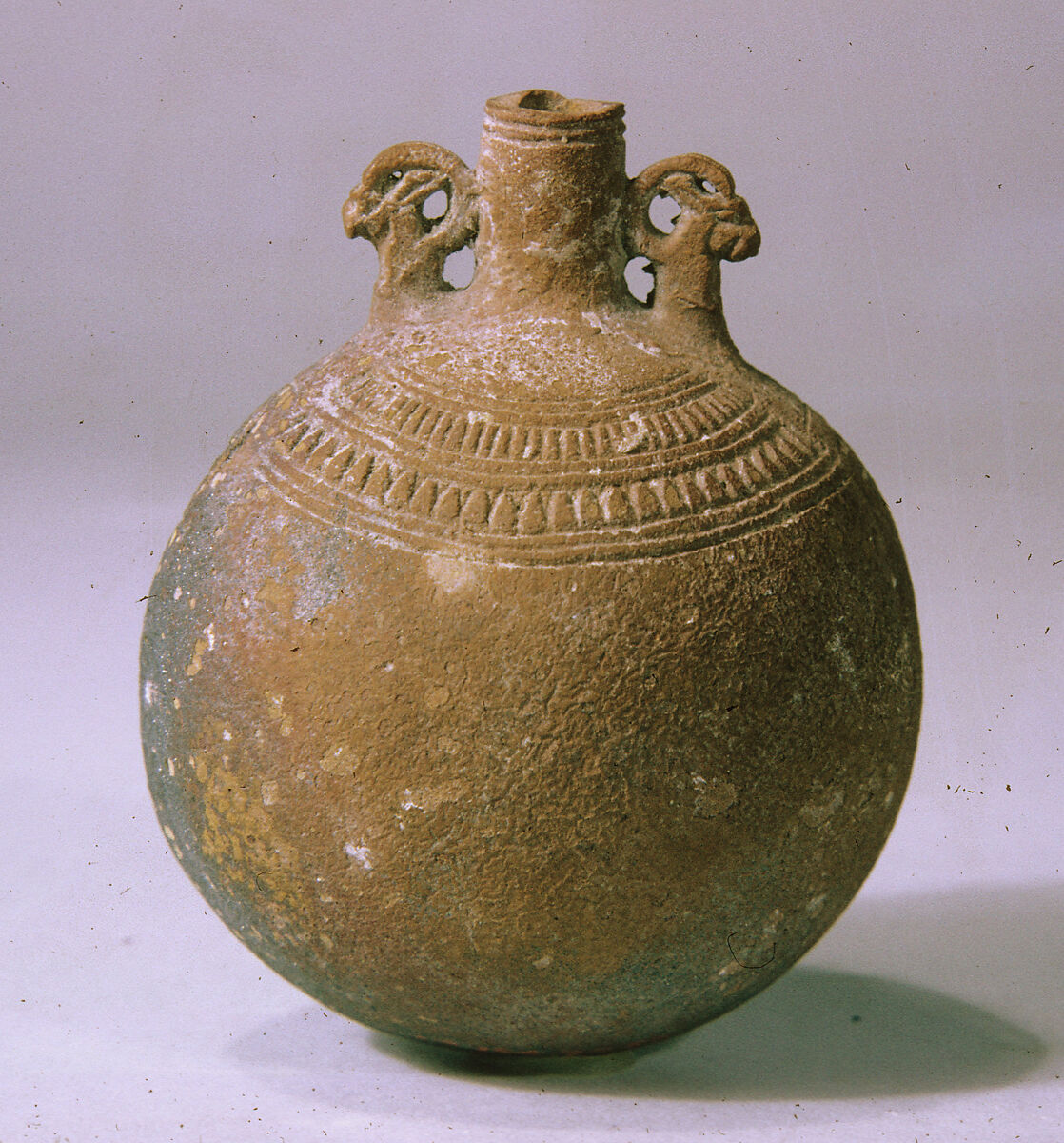 Lentoid Bottle ("New Year's Bottle"), Faience 