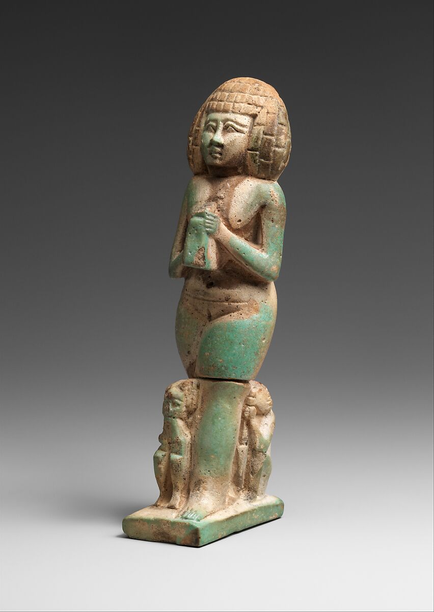 Woman with a lyre, Faience