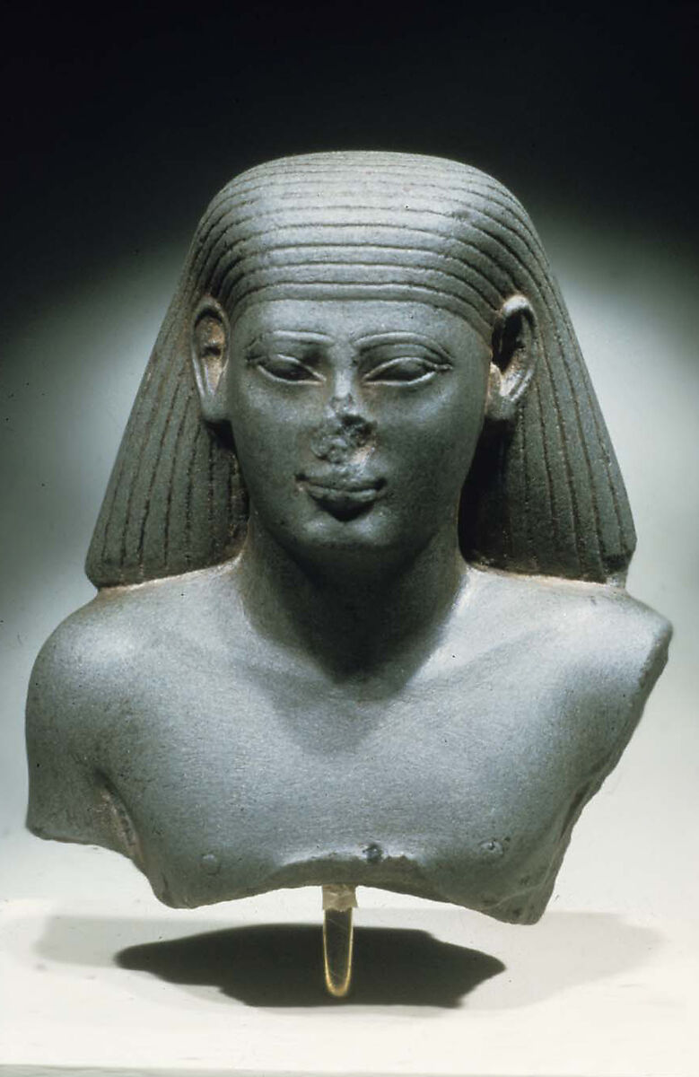 Bust of an Administrator of the Domain of Neit, Gray/green schist