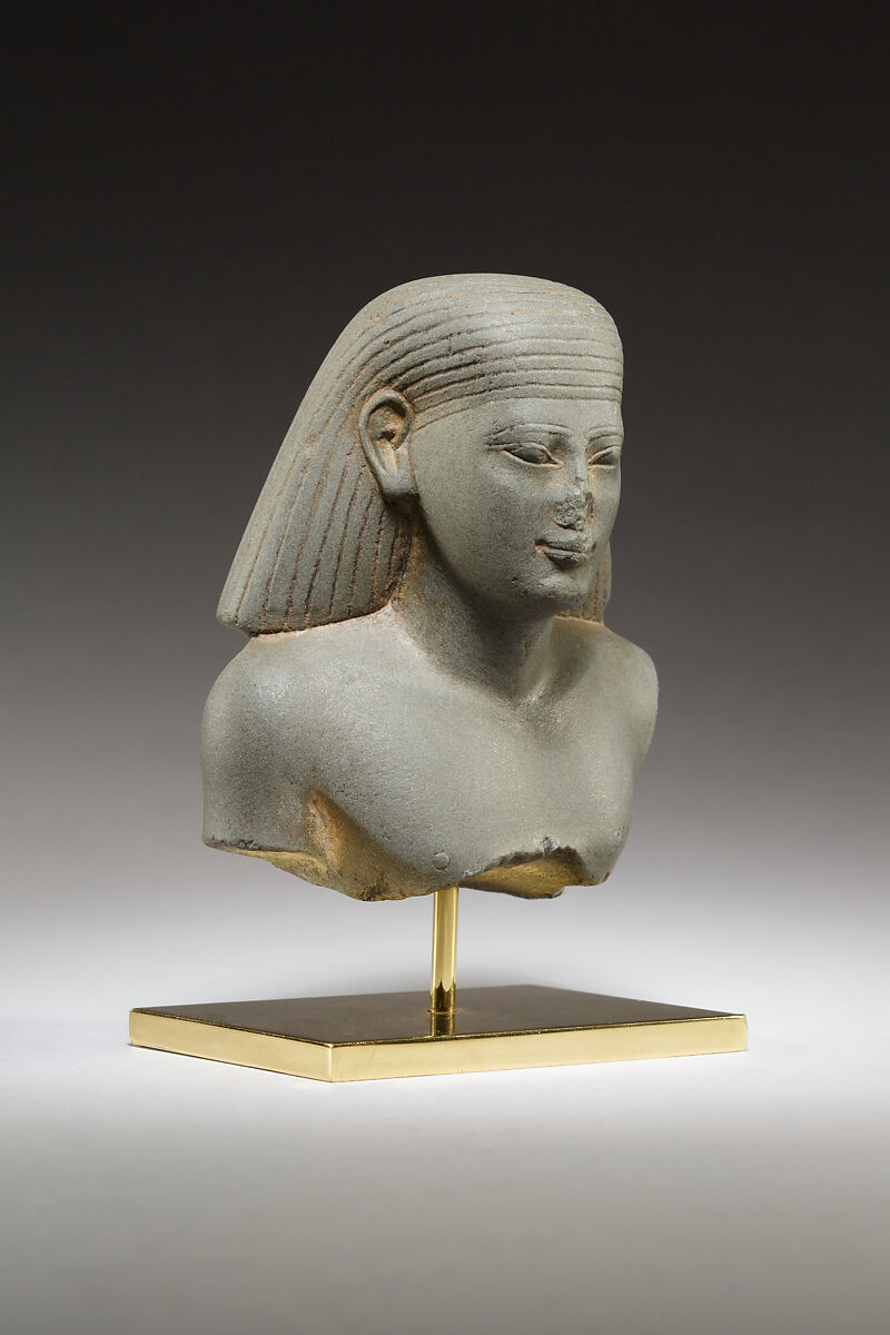 Bust of an Administrator of the Domain of Neit, Gray/green schist
