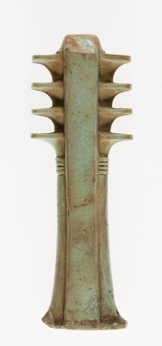 Djed Pillar Amulet, Faience