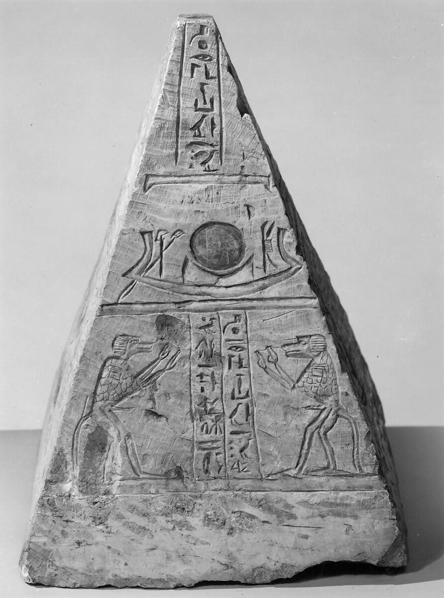 Pyramidion of Iufaa, Limestone, paint