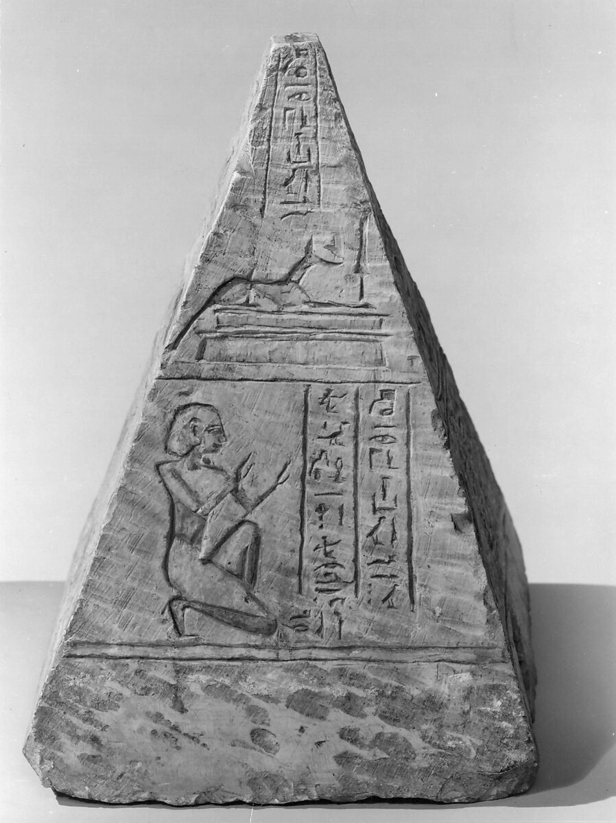 Pyramidion of Iufaa, Limestone, paint