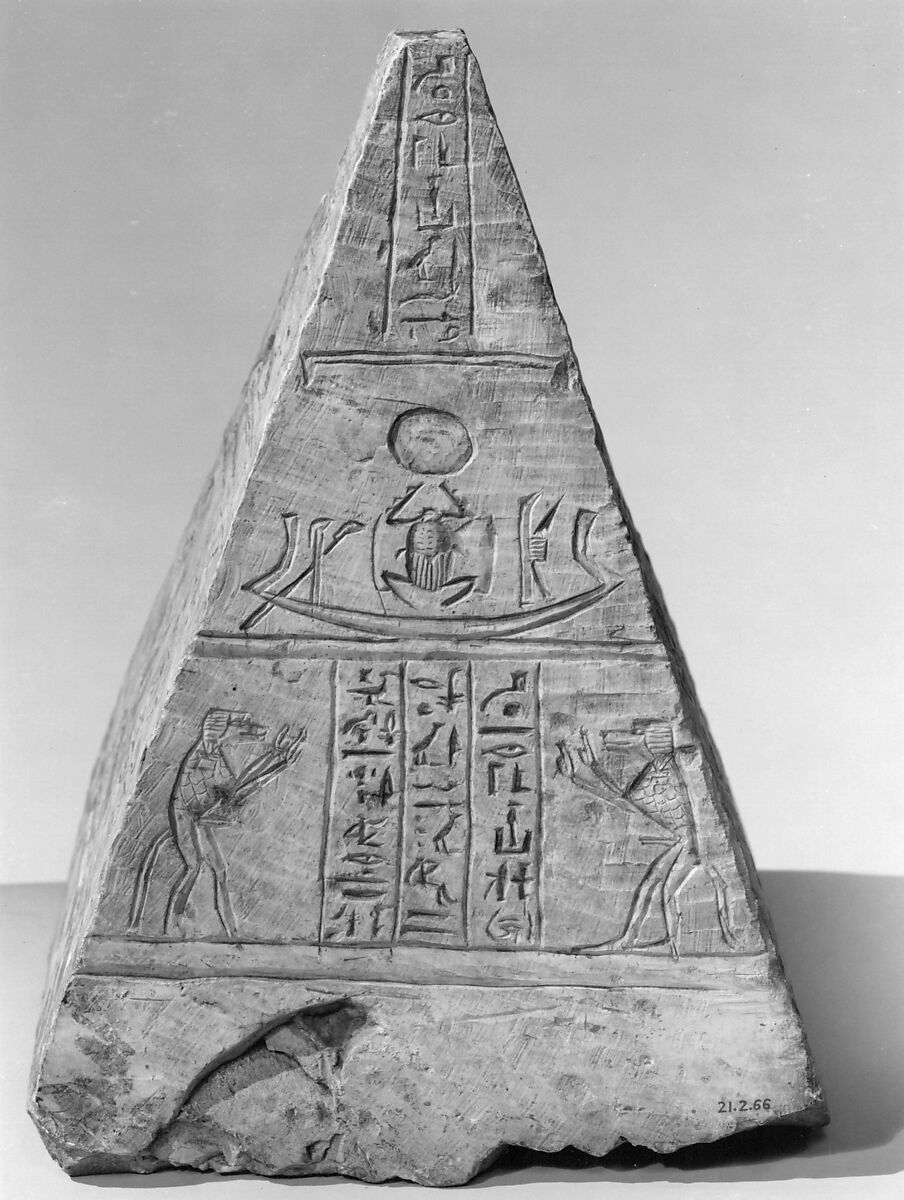 Pyramidion of Iufaa, Limestone, paint