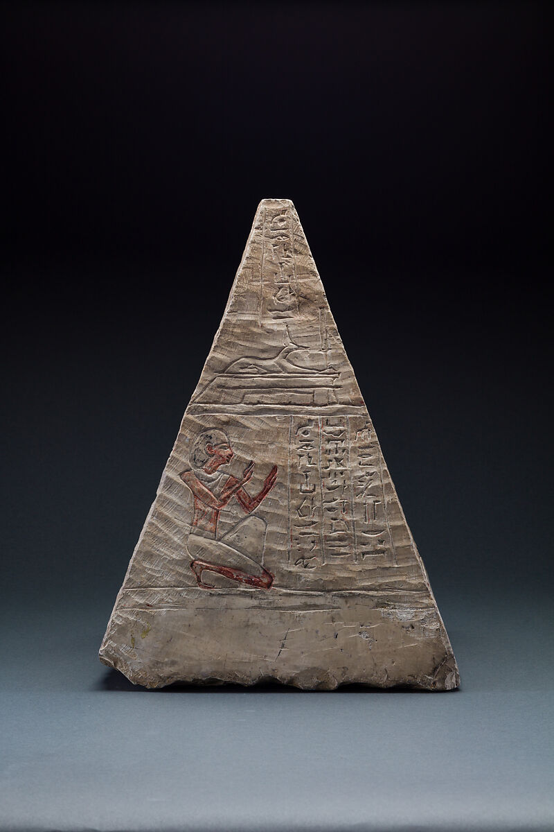 Pyramidion of Iufaa, Limestone, paint