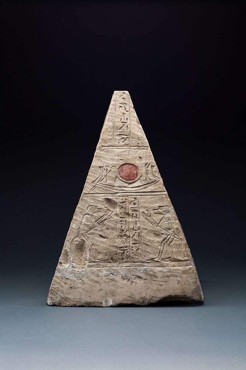 Pyramidion of Iufaa, Limestone, paint