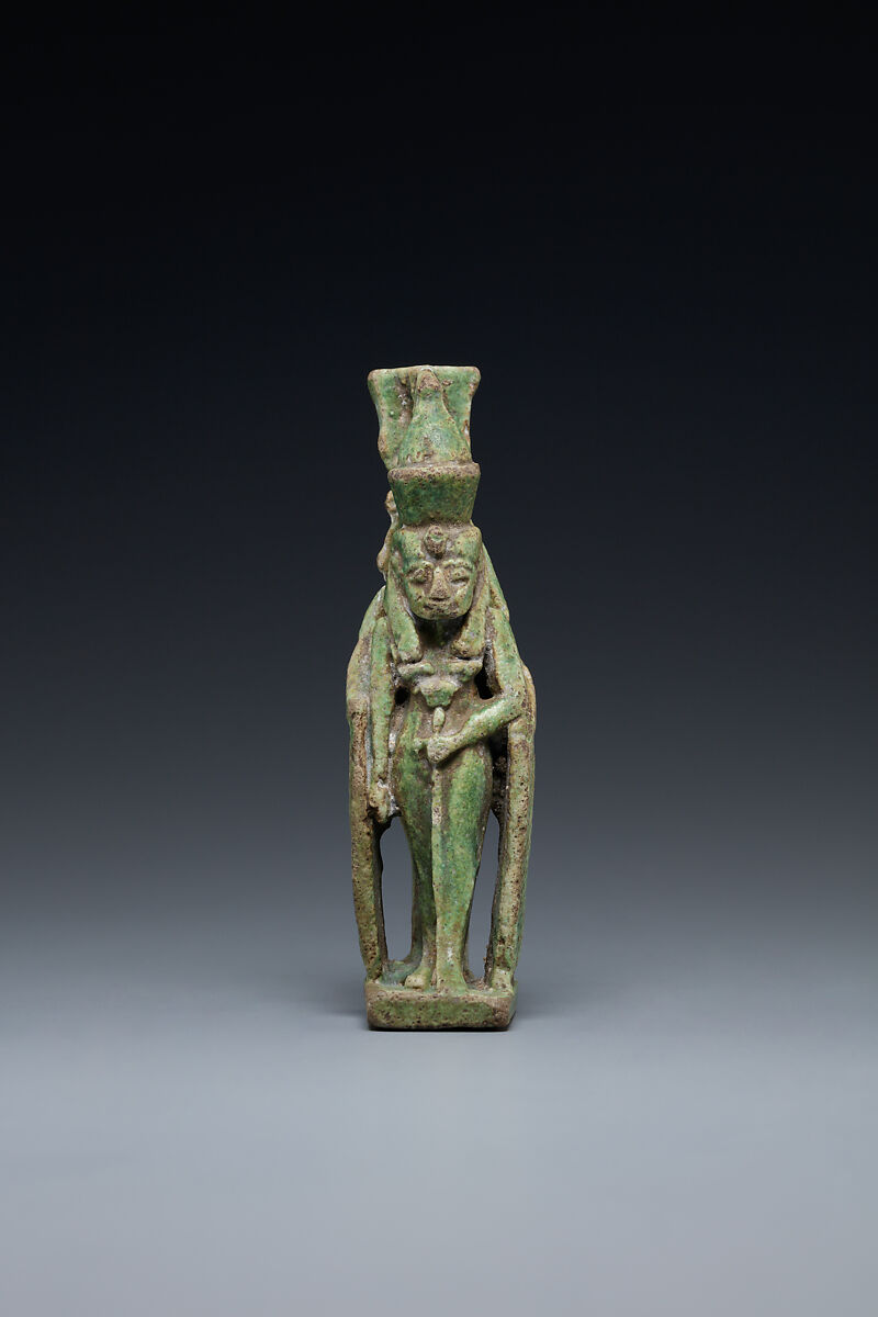 Composite Figure of Mut and Isis Amulet, Faience 