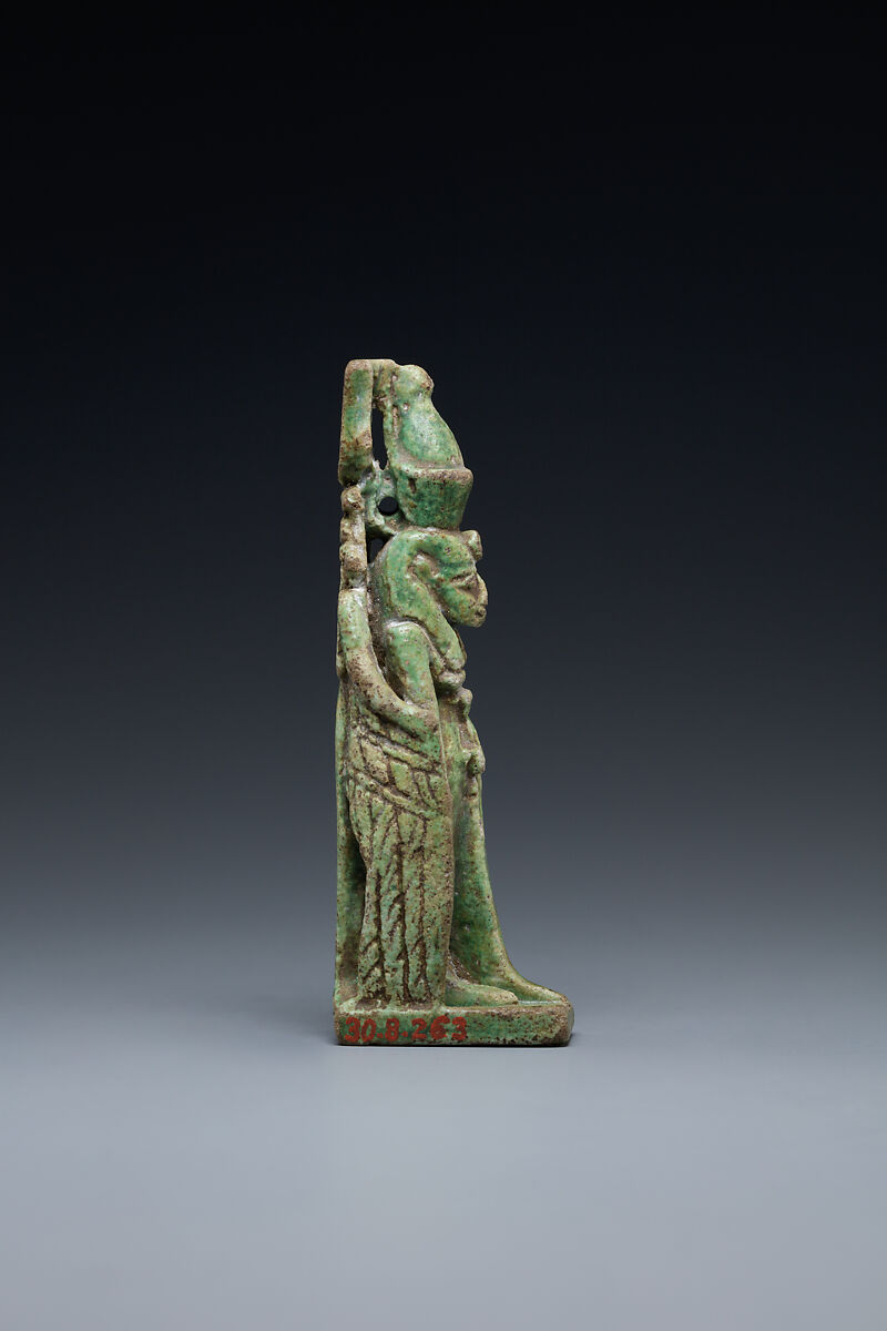 Composite Figure of Mut and Isis Amulet, Faience