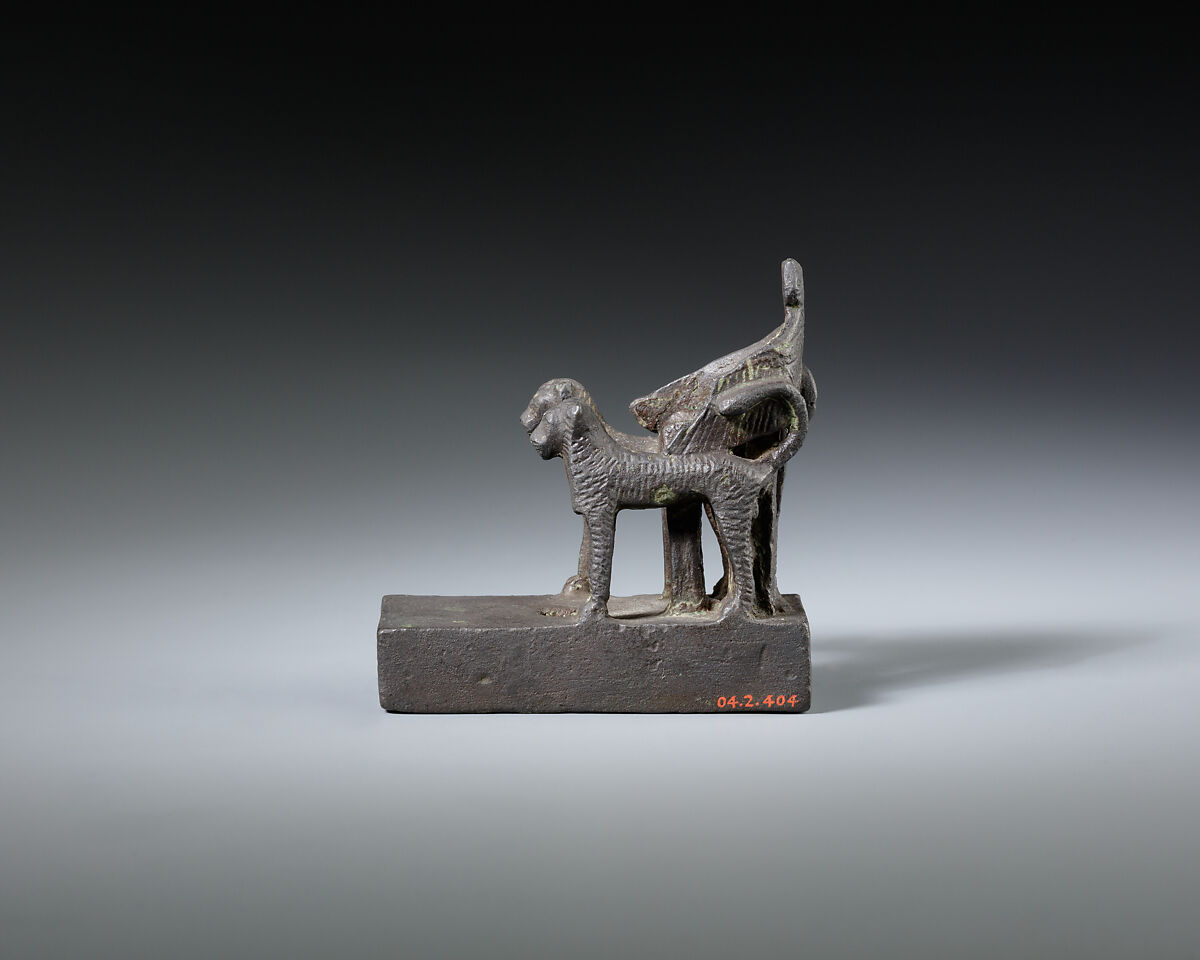 Throne for a god with royal statue, Bronze or copper alloy
