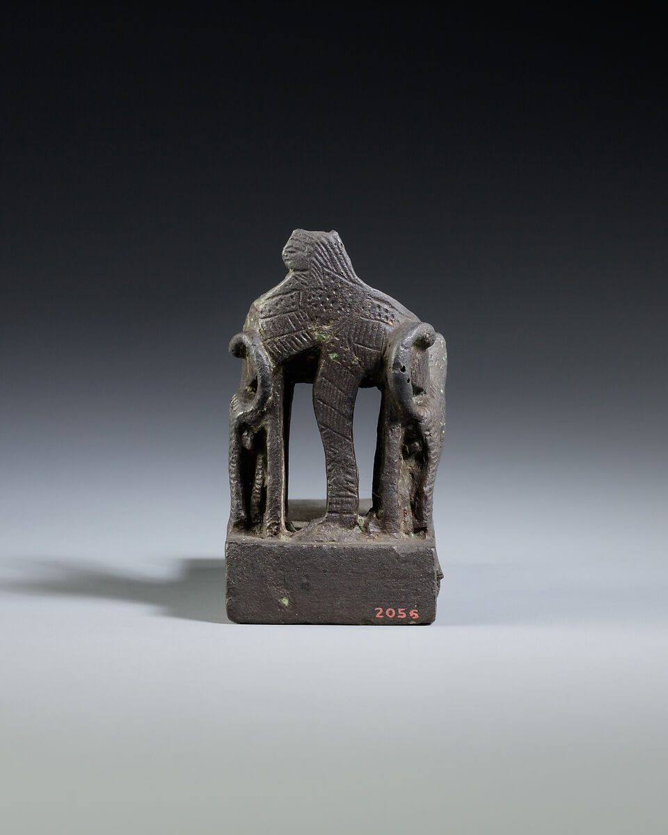 Throne for a god with royal statue, Bronze or copper alloy