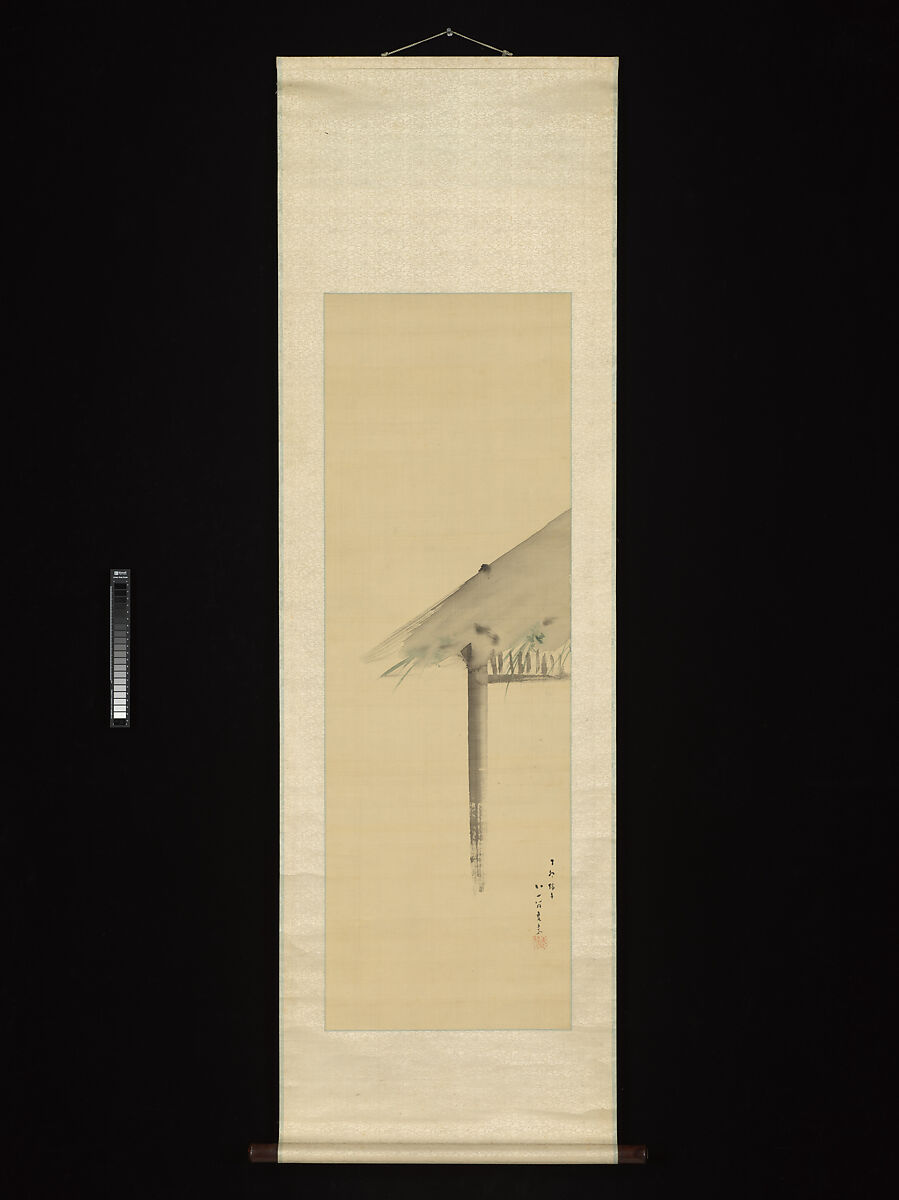 Eaves Decorated with Irises for the Tango Festival, Kikuchi Yōsai (Japanese, 1788–1878), Hanging scroll; ink and color on silk, Japan
