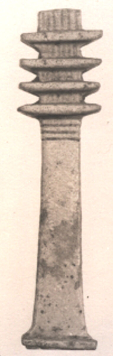 Amulet, Djed pillar, Faience 