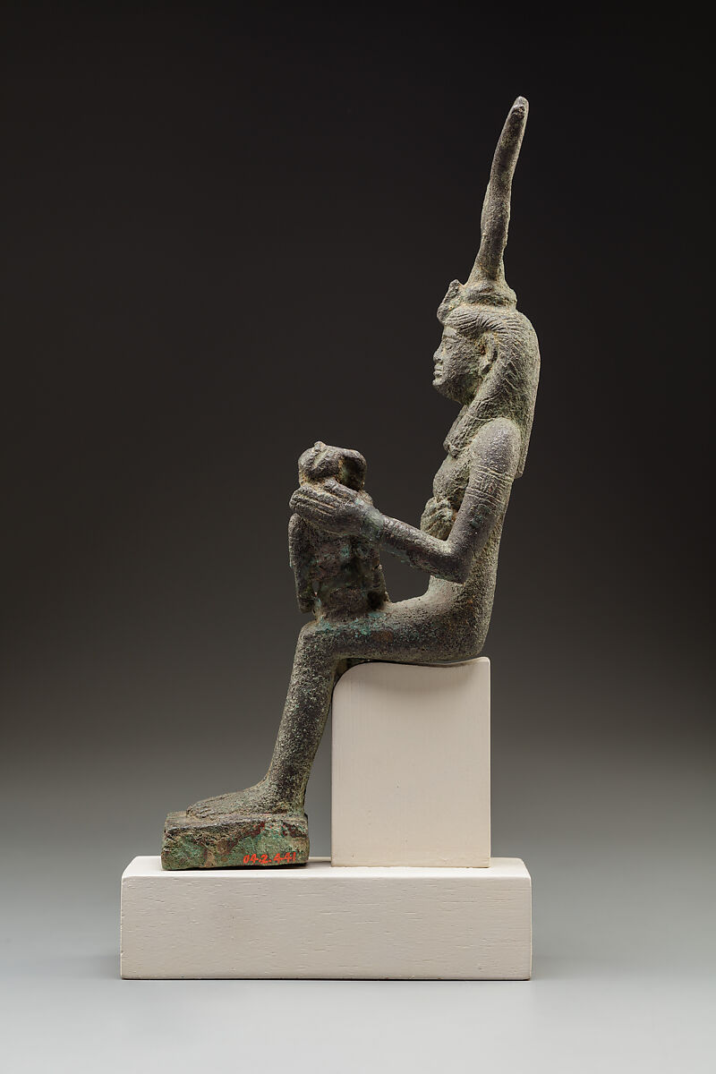 Statuette of Isis nursing Horus, Bronze or copper alloy