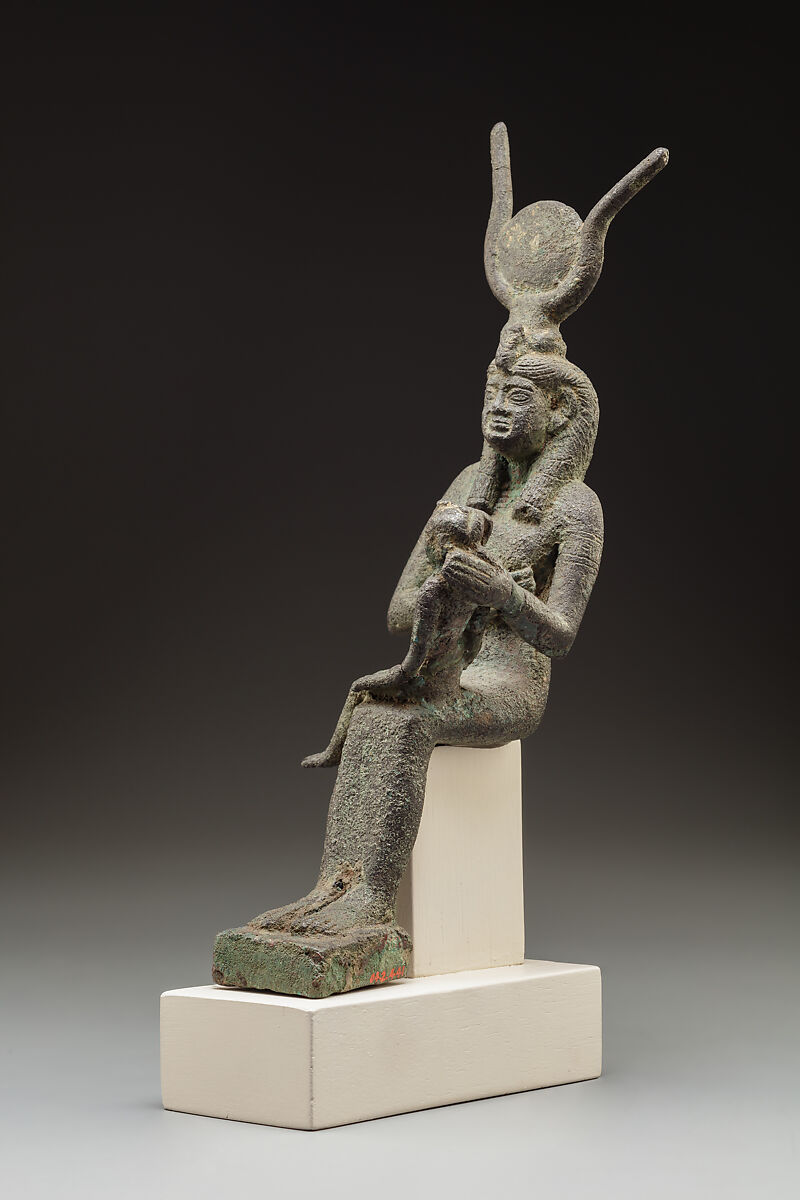 Statuette of Isis nursing Horus, Bronze or copper alloy
