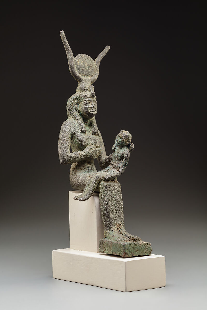 Statuette of Isis nursing Horus, Bronze or copper alloy