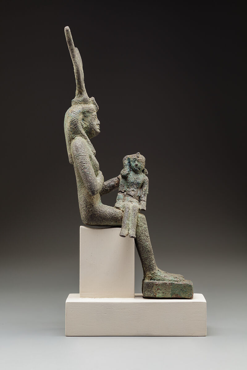 Statuette of Isis nursing Horus, Bronze or copper alloy