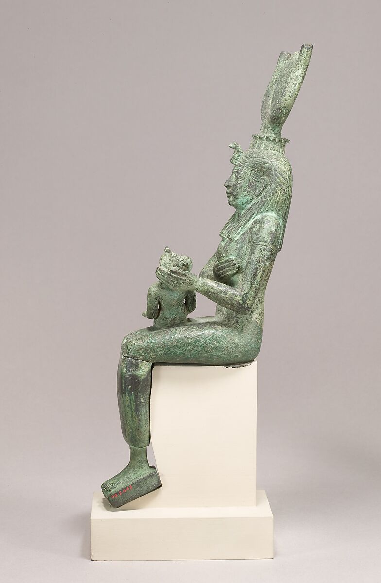Statuette, Isis, Horus, Bronze or copper alloy