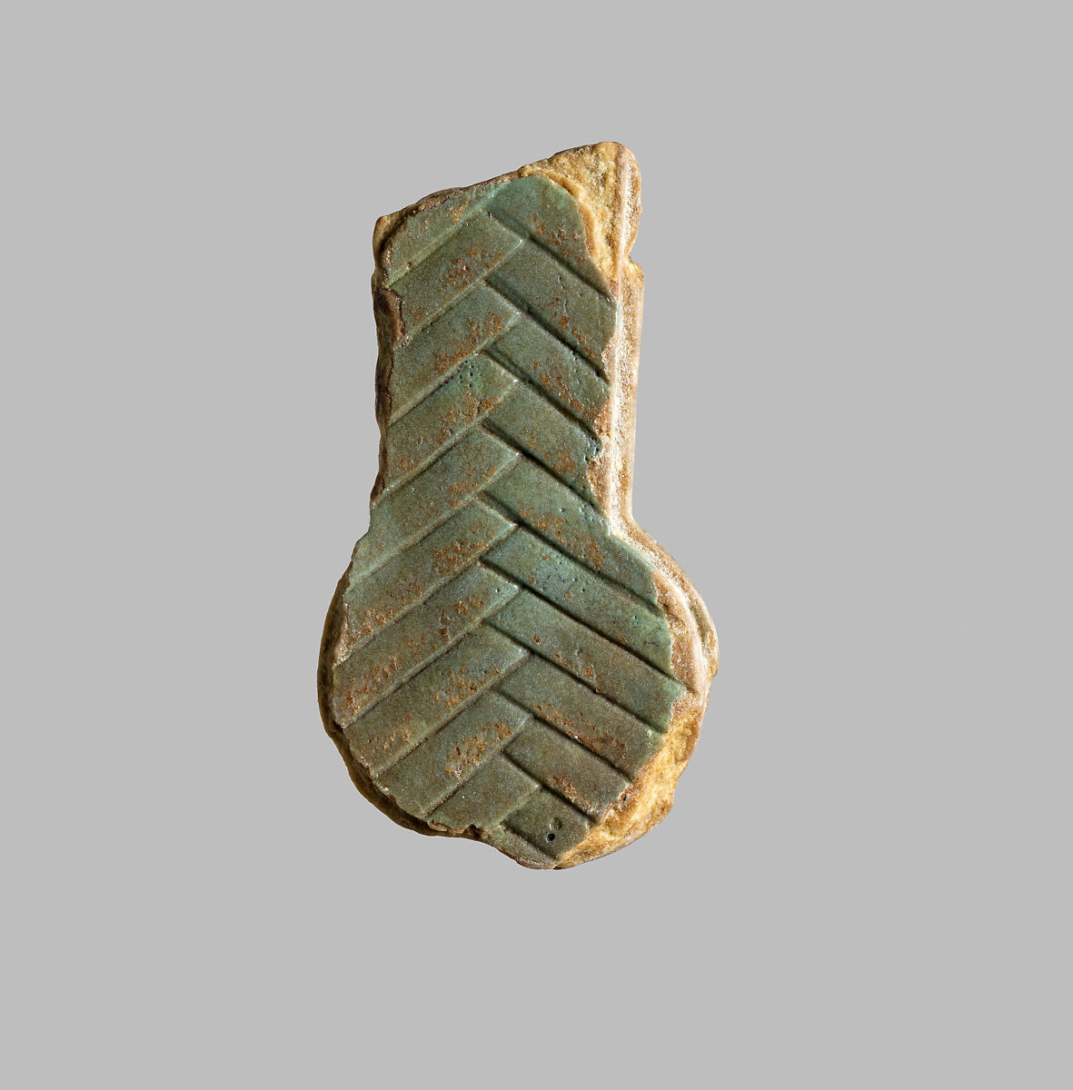 Menat fragment, Glazed limestone