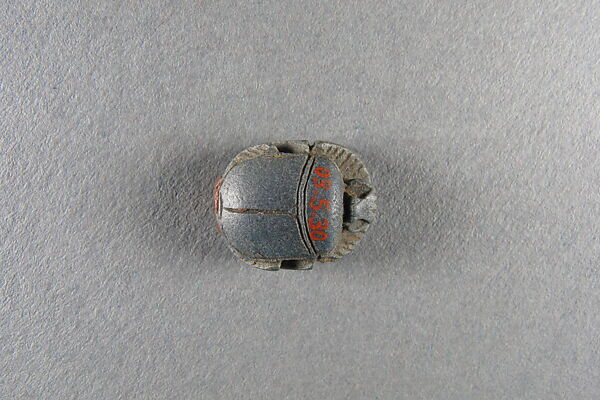 Scarab of Psamtik I or II, Faience