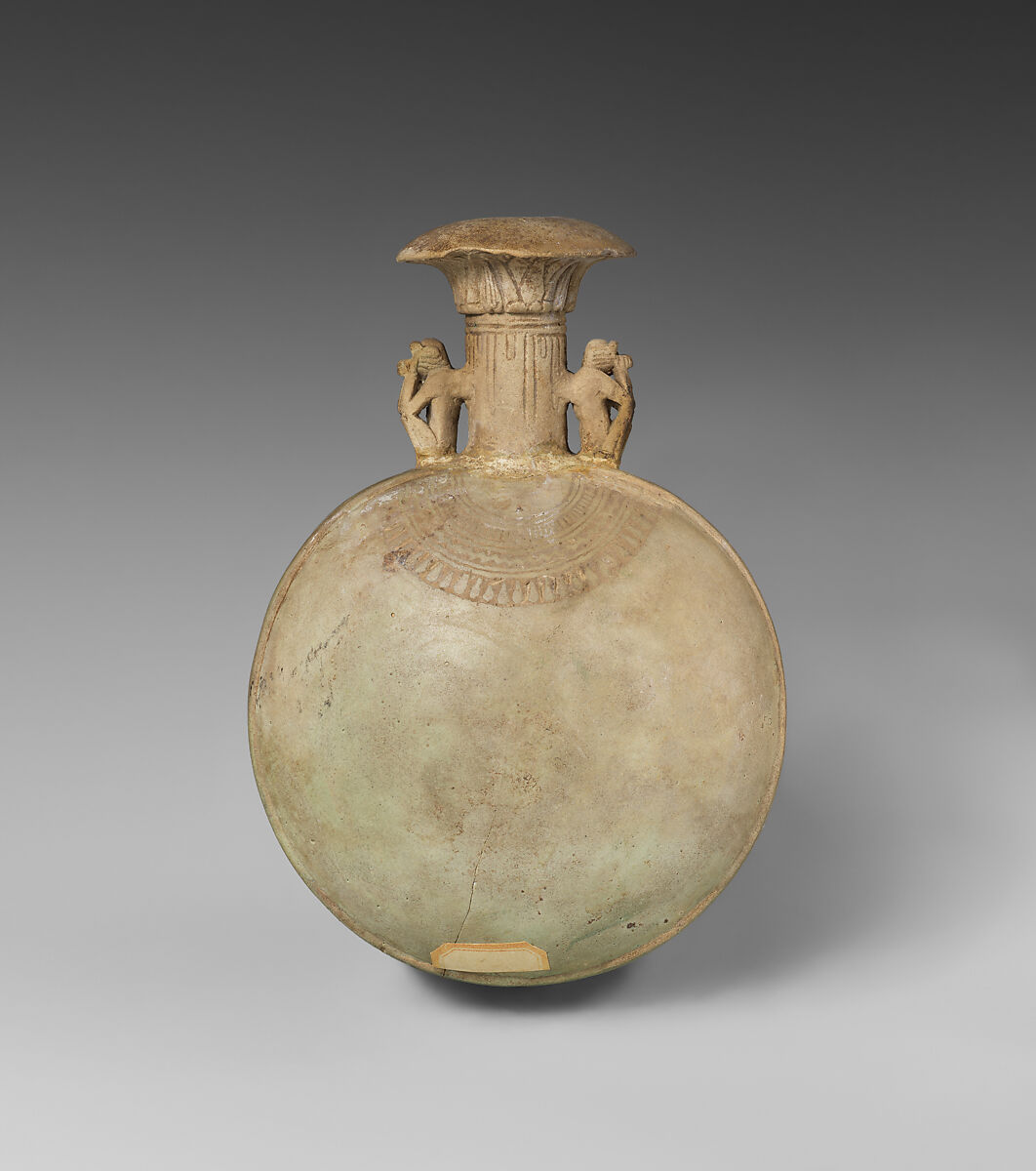 Lentoid Bottle ("New Year's Bottle"), Faience
