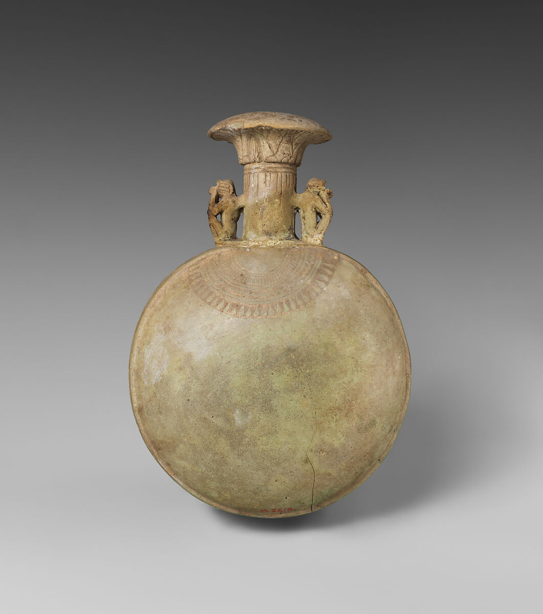 Lentoid Bottle ("New Year's Bottle"), Faience 