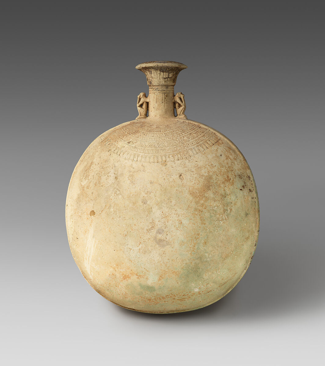 Lentoid Bottle ("New Year's Bottle"), Faience 