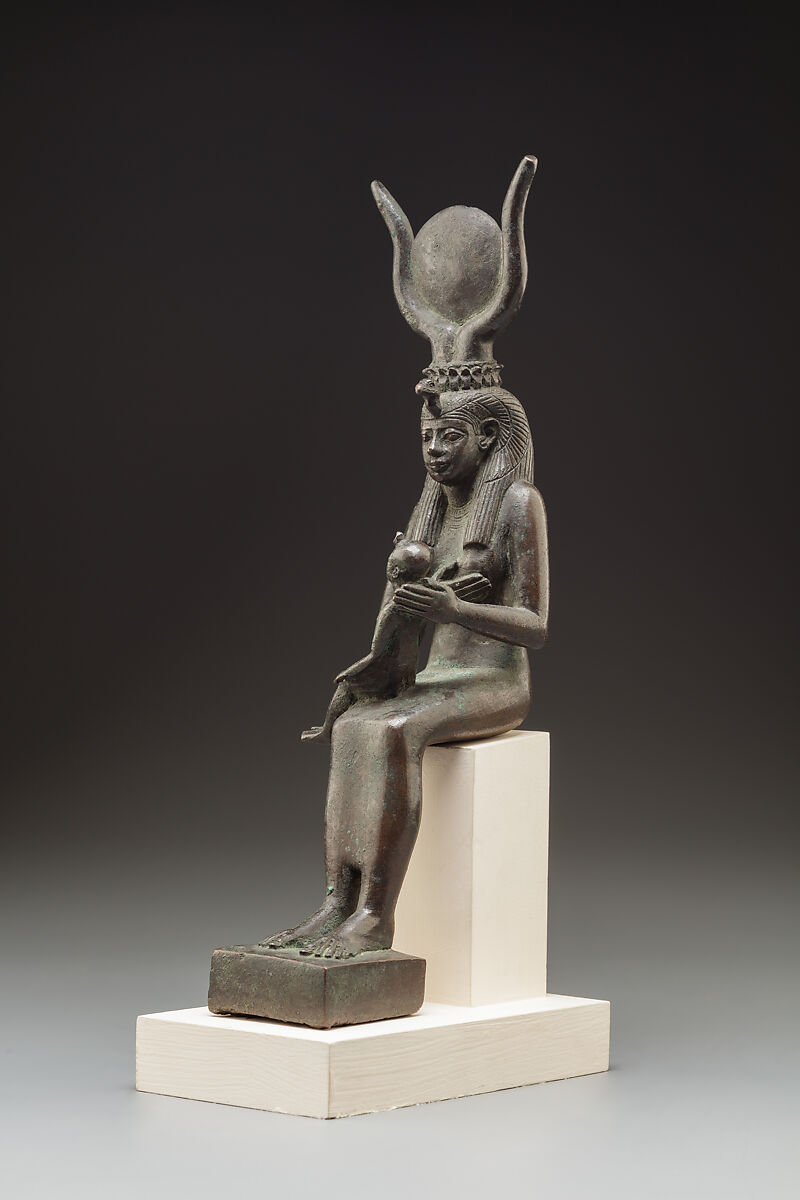 Figure of Isis nursing Horus, Bronze or copper alloy