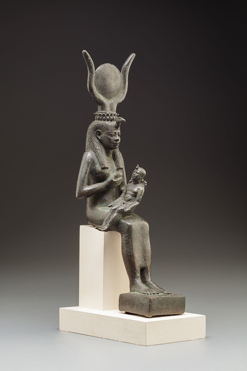 Figure of Isis nursing Horus, Bronze or copper alloy
