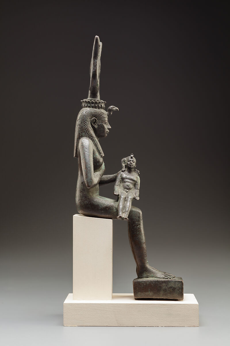 Figure of Isis nursing Horus, Bronze or copper alloy