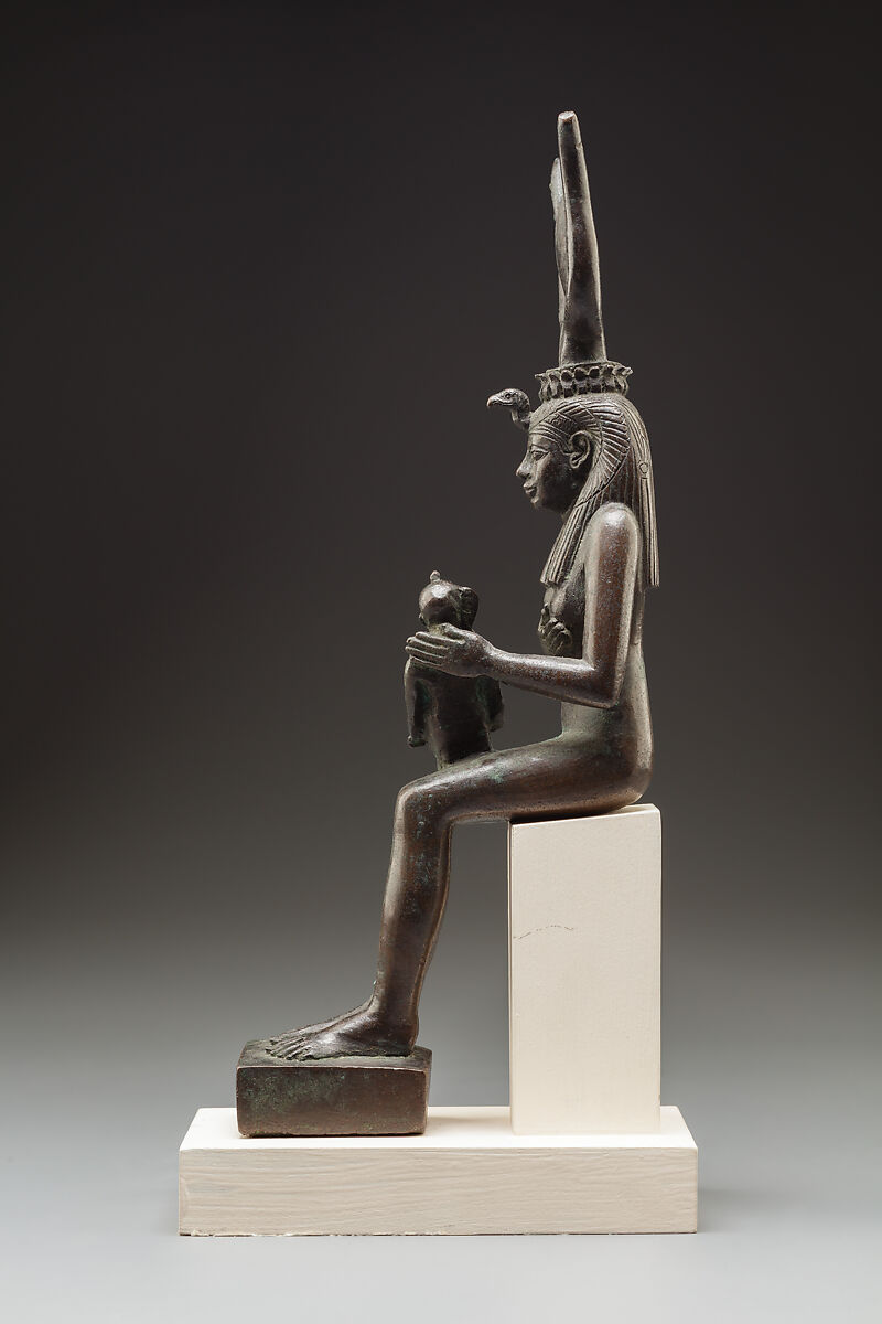 Figure of Isis nursing Horus, Bronze or copper alloy