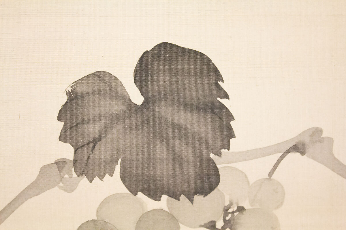 Grapevine, Matsumura Goshun (Japanese, 1752–1811), Hanging scroll; ink on silk, Japan