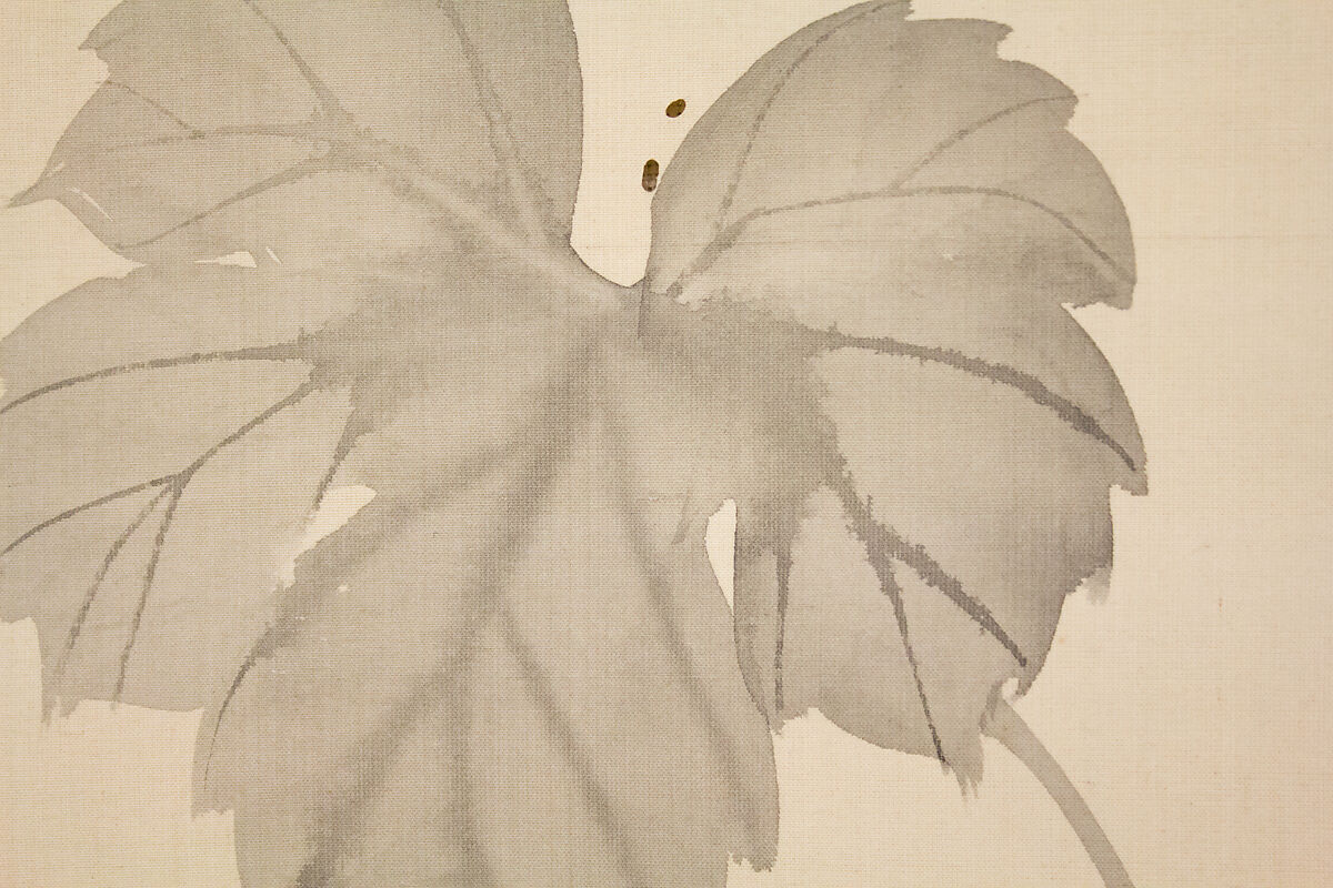 Grapevine, Matsumura Goshun (Japanese, 1752–1811), Hanging scroll; ink on silk, Japan