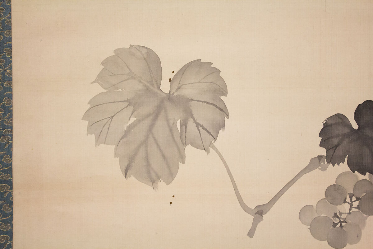 Grapevine, Matsumura Goshun (Japanese, 1752–1811), Hanging scroll; ink on silk, Japan
