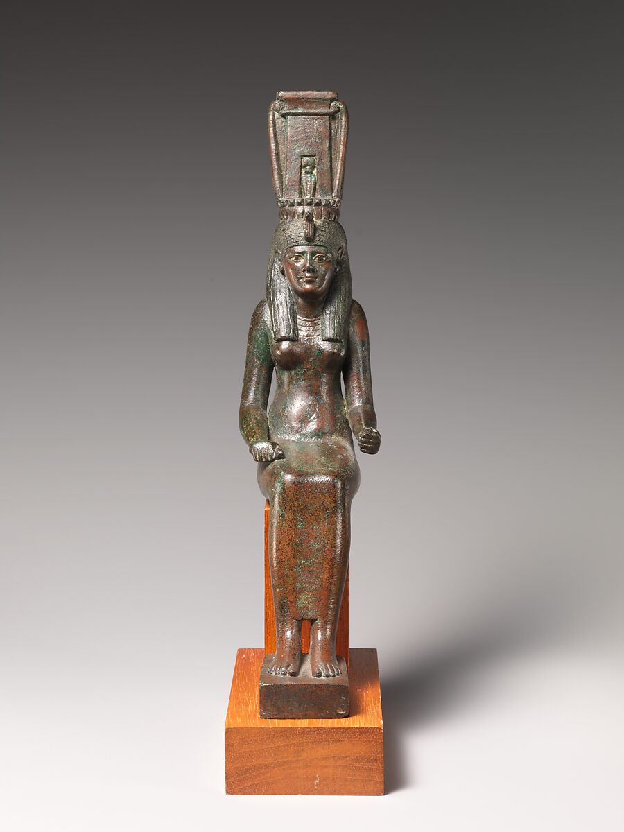 Statue of a goddess, probably Nehemetaui or Nebethetepet, cupreous metal 