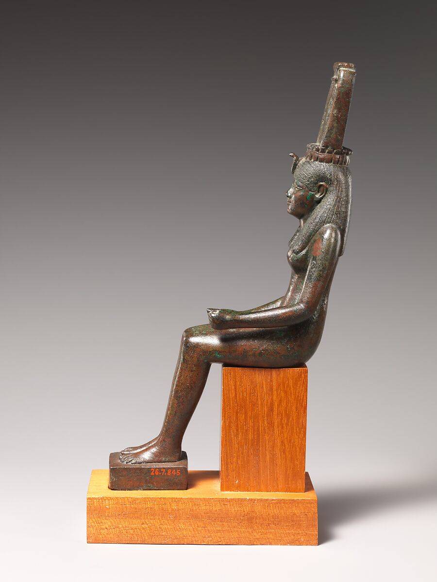 Statue of a goddess, probably Nehemetaway or Nebethetepet, cupreous metal