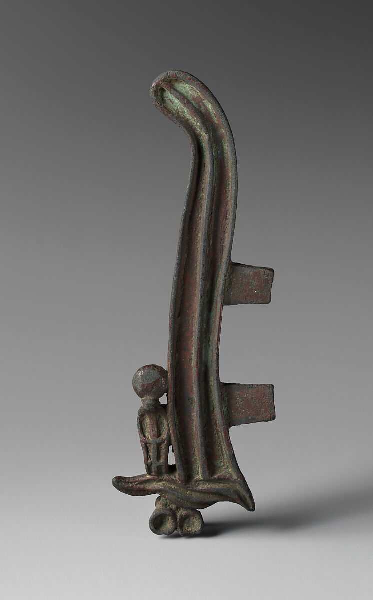 Attachment for the crown of an Osiris statue, Bronze or copper alloy 