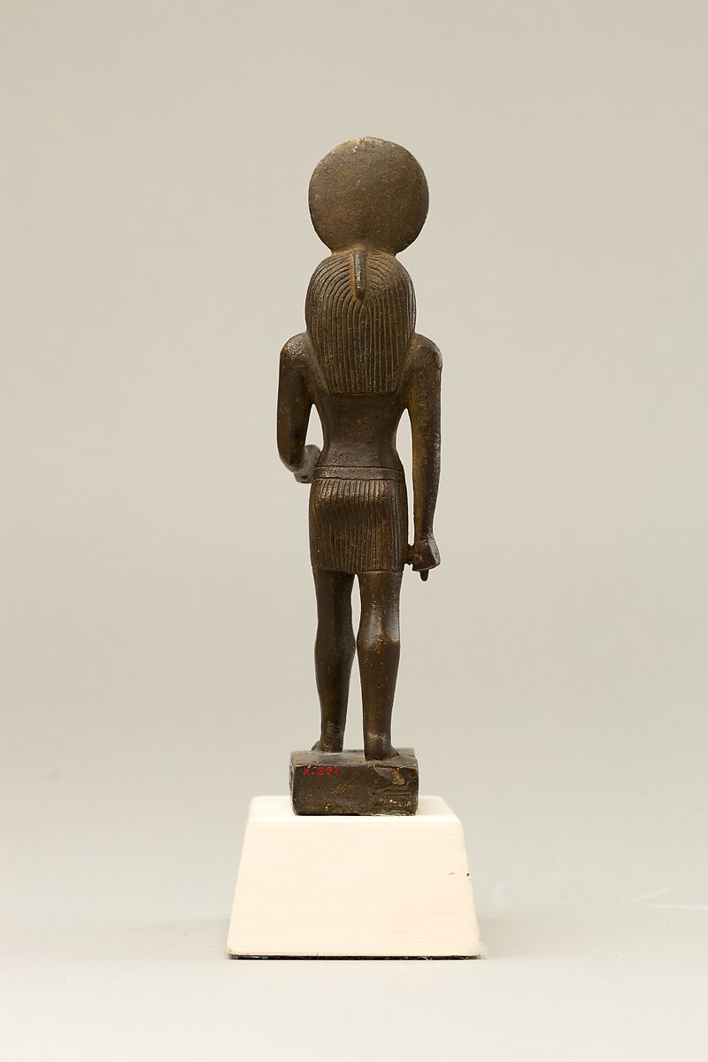 Statuette of Horus, lord of Sekhem (Letopolis), Bronze, arsenical copper, gold sheet