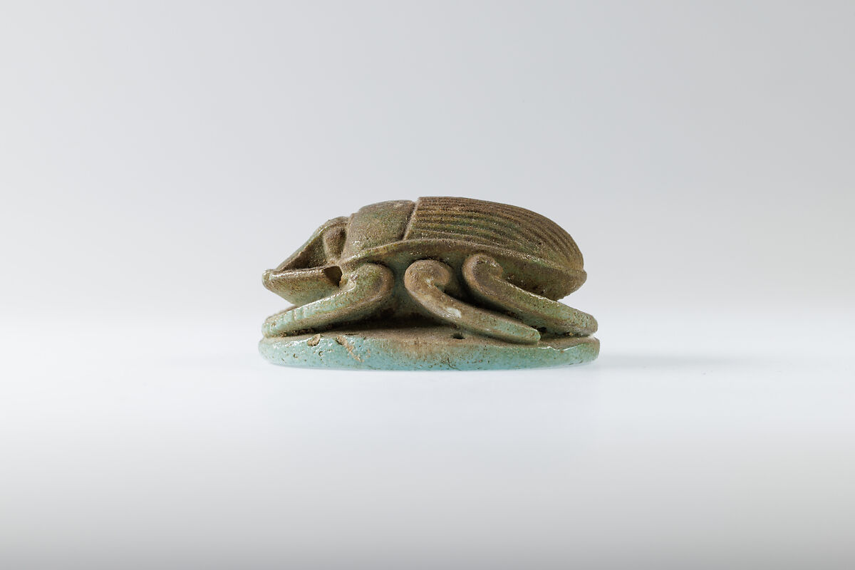 Winged Scarab Amulet, Faience