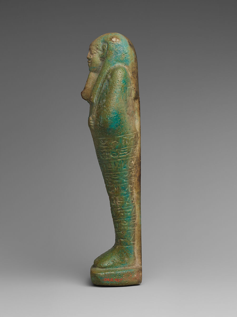 Shabti of the Treasurer of Lower Egypt Pa-abumeh, called Psamtik-seneb, Faience