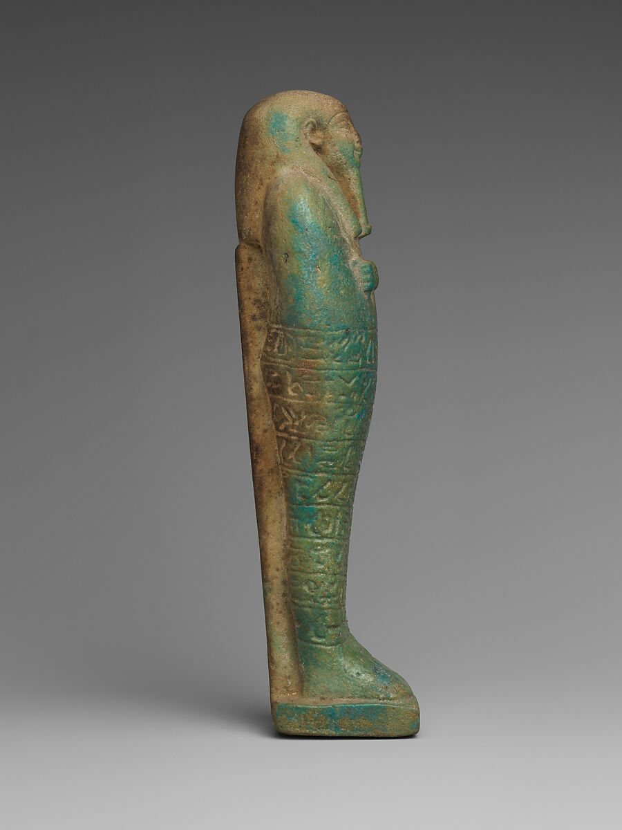 Shabti of the Treasurer of Lower Egypt Pa-abumeh, called Psamtik-seneb, Faience