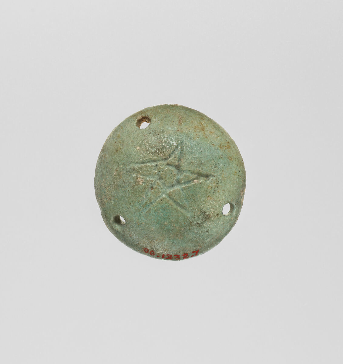 Disk inscribed with five-pointed star, Faience 