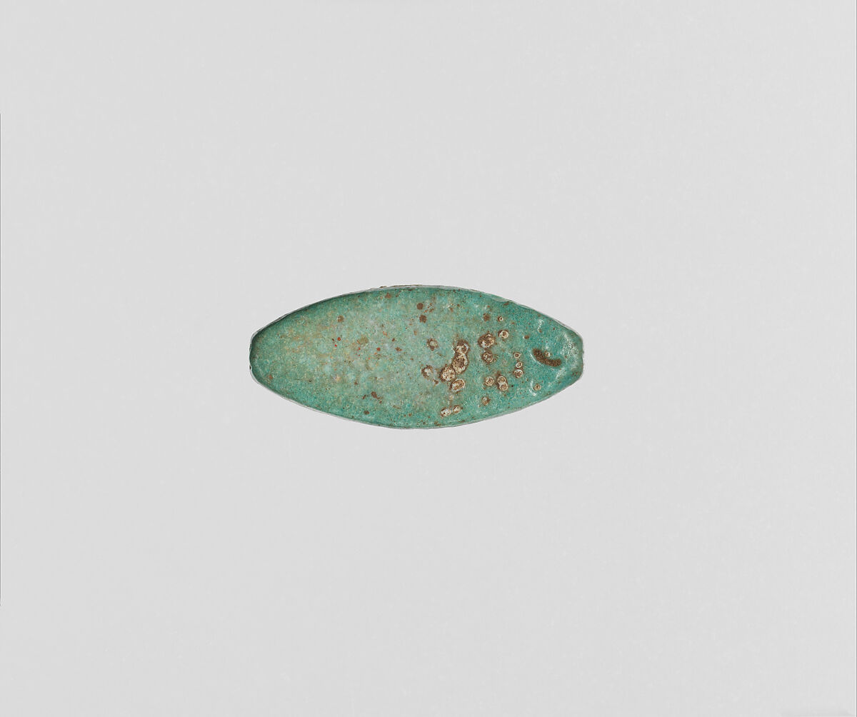 Oblong bead, Faience