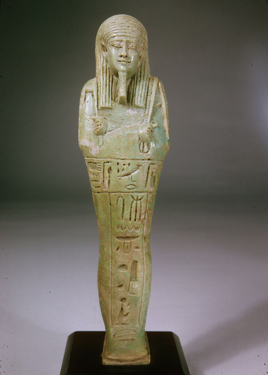 Shabti of the High Priest of Thoth Djehutyirdis, born of Nephthysiti, Faience
