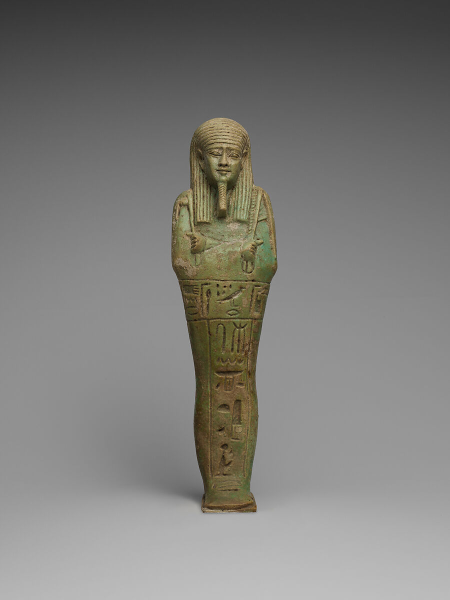 Shabti of the High Priest of Thoth Djehutyirdis, born of Nephthysiti, Faience 