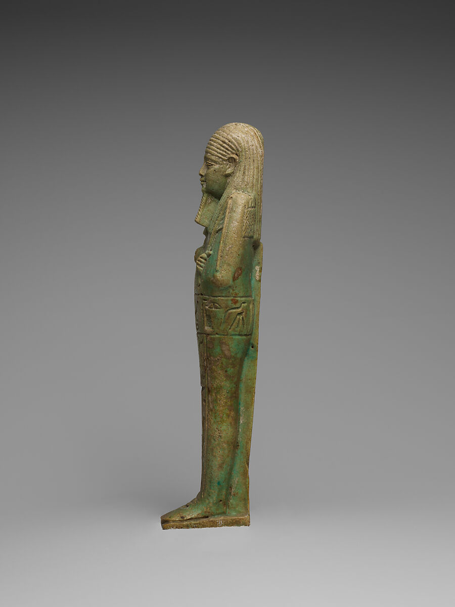 Shabti of the High Priest of Thoth Djehutyirdis, born of Nephthysiti, Faience