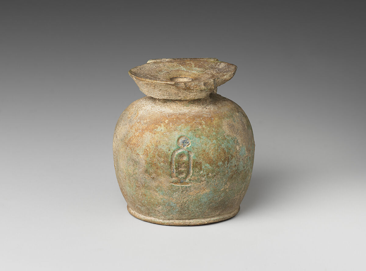 Aryballos (perfume jar) with pseudo-cartouche, Faience 