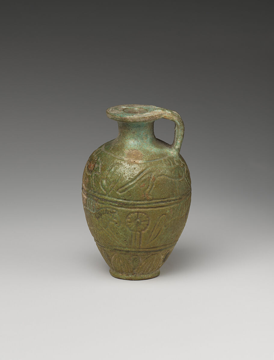 Aryballos (perfume vase) with two registers of animals, Faience